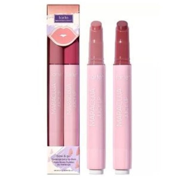 TARTE BOW & GO, SET OF 2, MARACUJA JUICY LIP GLOSSES, ORCHID & WILD BERRY, NWT - Picture 1 of 6